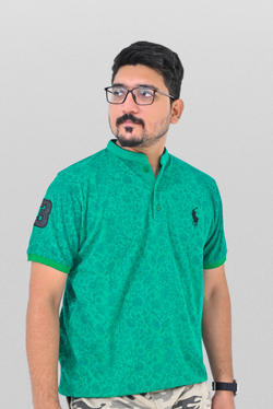 Self Print Polo Ban T shirt